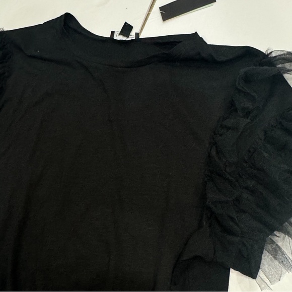 NWT Anthropologie Lea & Viola tulle/ ruffle sleeve top ❤️ - Picture 7 of 8